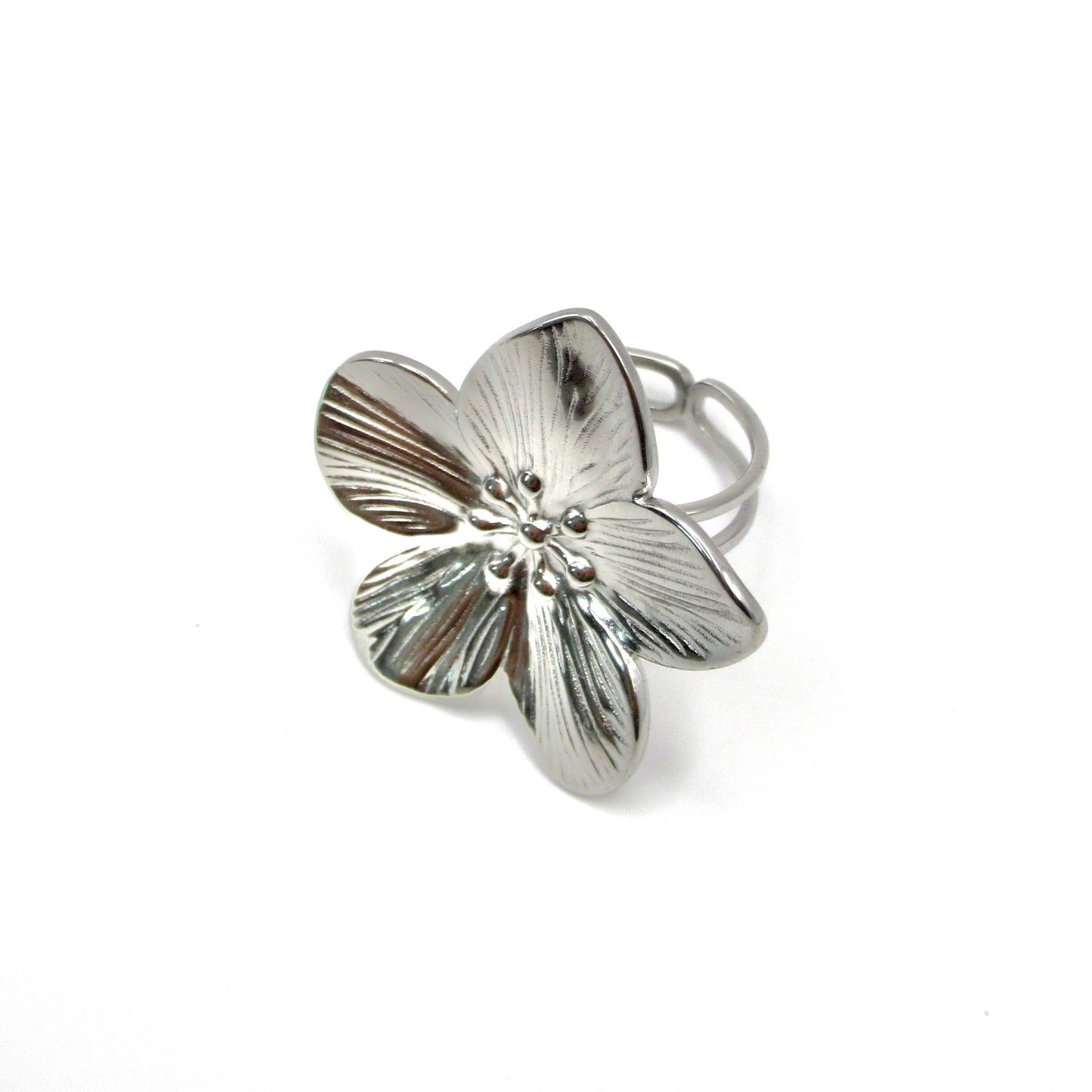 Iris flower adjustable ring