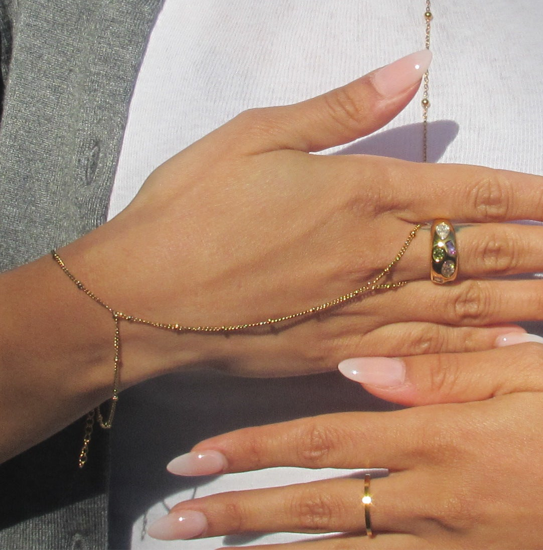 Gold Pearl Handchain