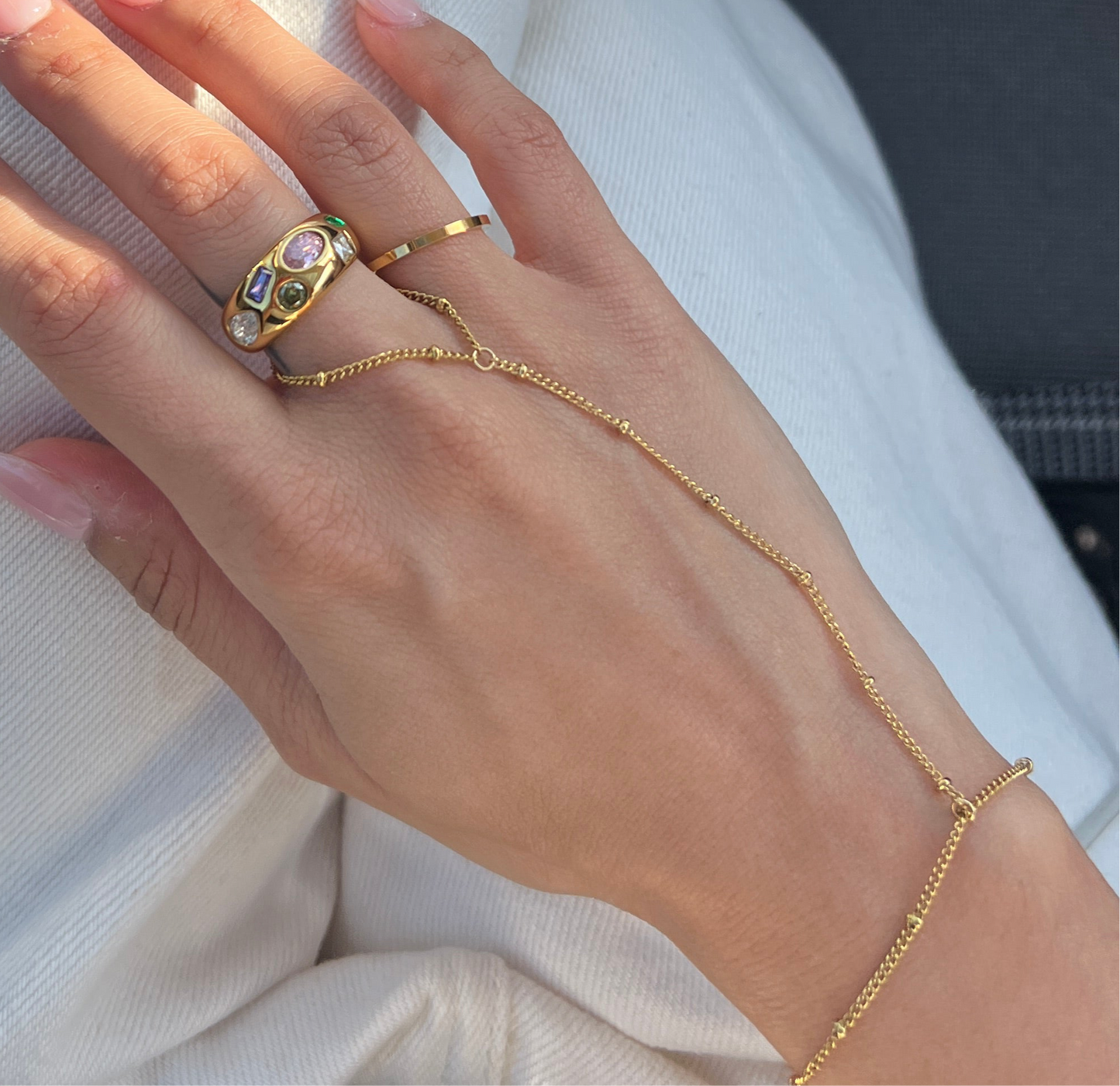 Gold Pearl Handchain