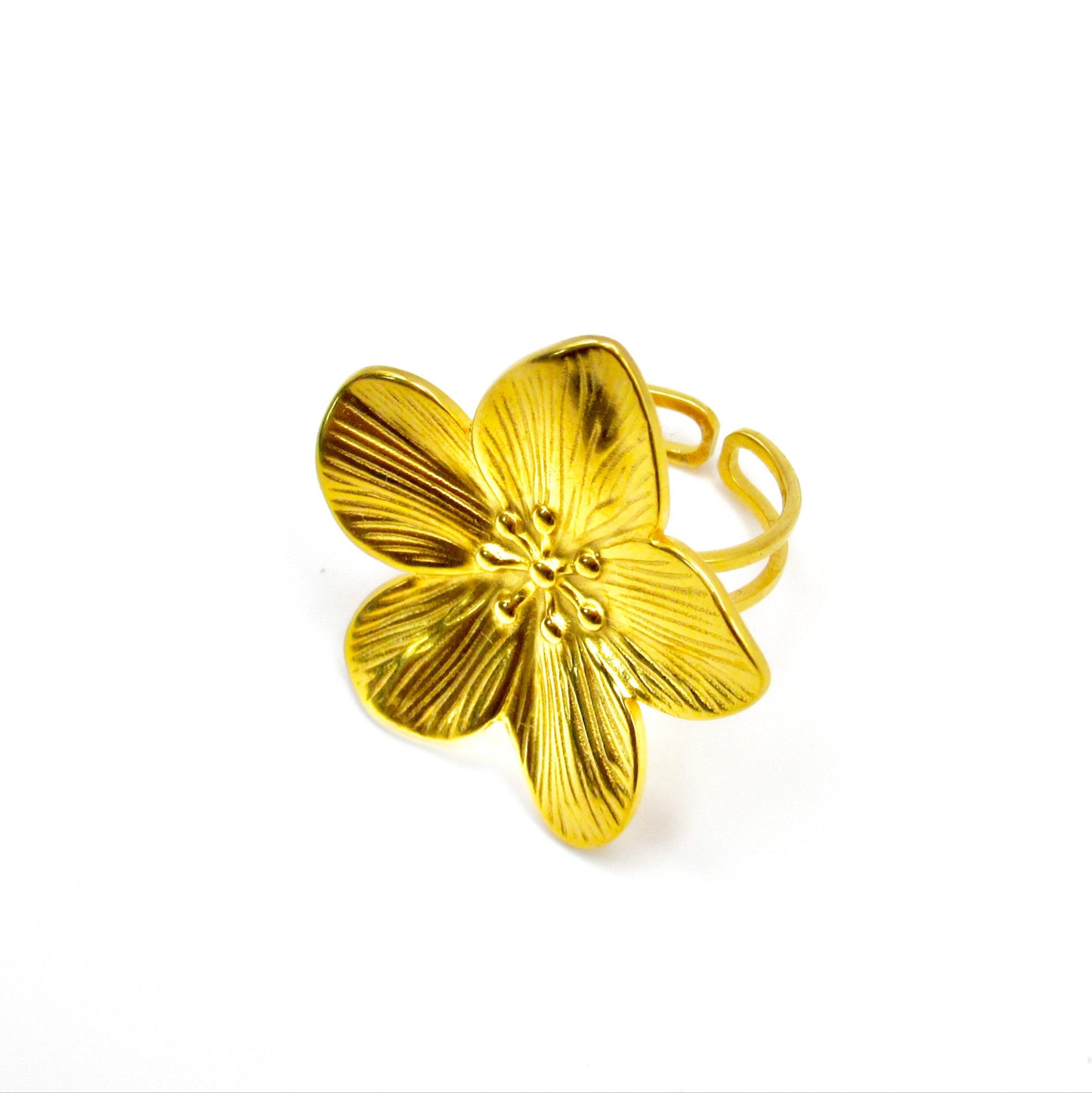 Iris flower adjustable ring
