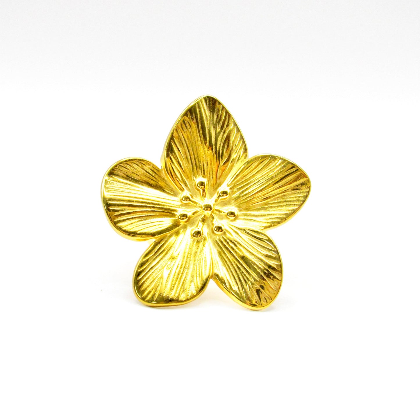 Iris flower adjustable ring