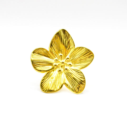 Iris flower adjustable ring